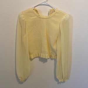 Yellow aritzia sheer long sleeve